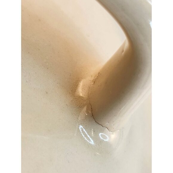 McCoy Pottery Blue Stripe Pink Band Bean Pot Casserole Dish Spoon Divot 0164 - Picture 3 of 16